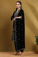 Navy Polyester Straight Suit Set image number 3