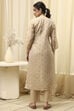 Beige Tissue Printed Unstitched Suit Set image number 5