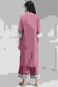 Nude-Toned Chanderi Straight Suit Set image number 4