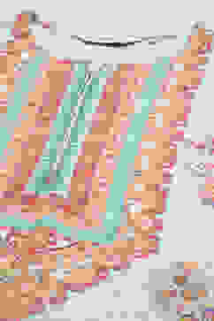 Sky Blue Printed Straight Kurta image number 5