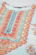 Sky Blue Printed Straight Kurta image number 5