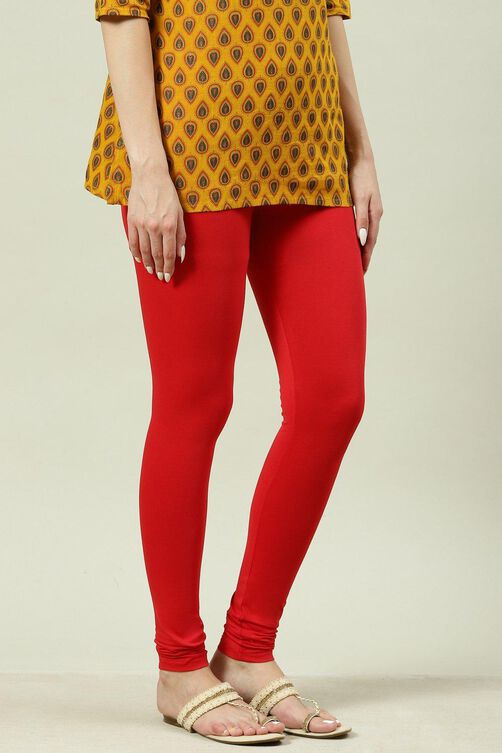 Camel Cotton Blend Solid Churidar image number 2