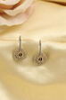 Red Silver Plated Brass Studded Drop Earrings image number 2