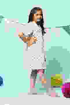 Ivory Rayon Printed Sleepwear image number 3