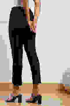 Black Viscose Lycra Solid Pant image number 5