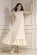 Off White Cotton Layered Suit Set image number 0