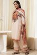 Peach-Toned Cotton Straight Suit Set image number 3