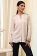 Honey Beige Viscose Rayon Printed Shirt image number 4