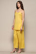 Yellow Cotton Schiffli Kurta & Palazzo Suit Set image number 7