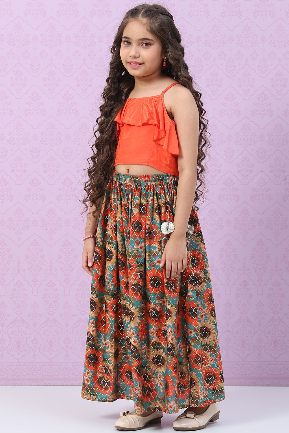 Red Viscose Straight Printed Kurta Set image number 3