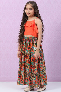 Red Viscose Straight Printed Kurta Set image number 3