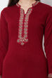 Black Poly Cotton Winter Yarndyed Kurta image number 1