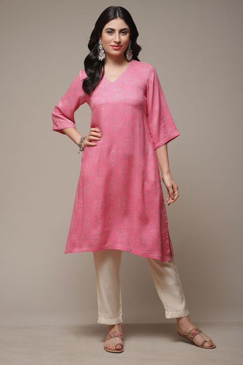 Electric Blue Viscose Straight Printed Kurta image number 1
