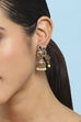 Gold Green Alloy Jhumka image number 1