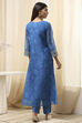 Blue Dyed Straight Suit Set image number 5