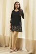 Black Daffodil Straight Printed Kurti