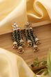 Green Brass Gold-Plated Drop and Dangler Earrings image number 2