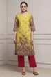 Green Cotton Printed Straight Kurta image number 5