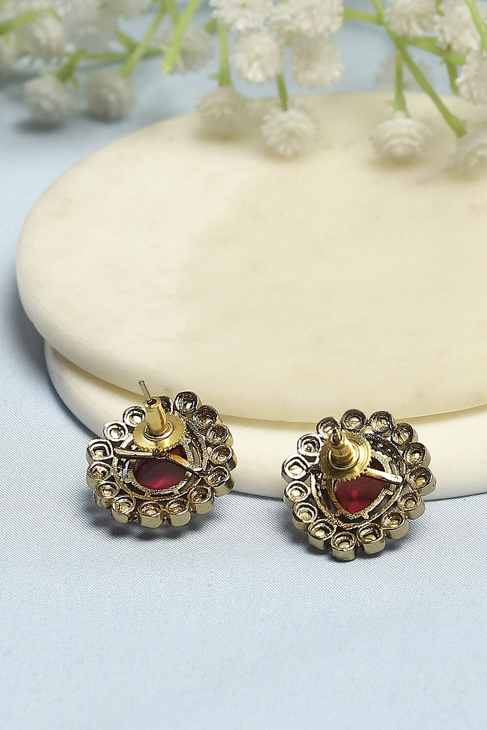 Red Stone Earrings image number 2