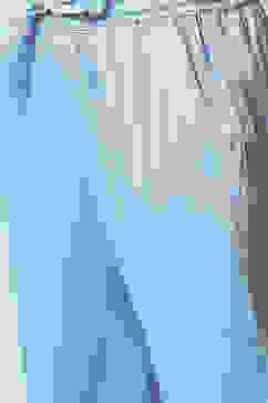 Blue Cotton Blend Capris image number 1