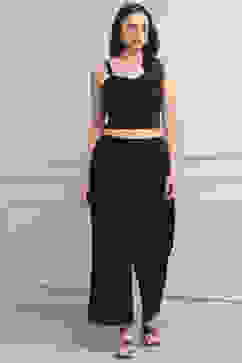 White Cotton Anarkali Fusion Set image number 5