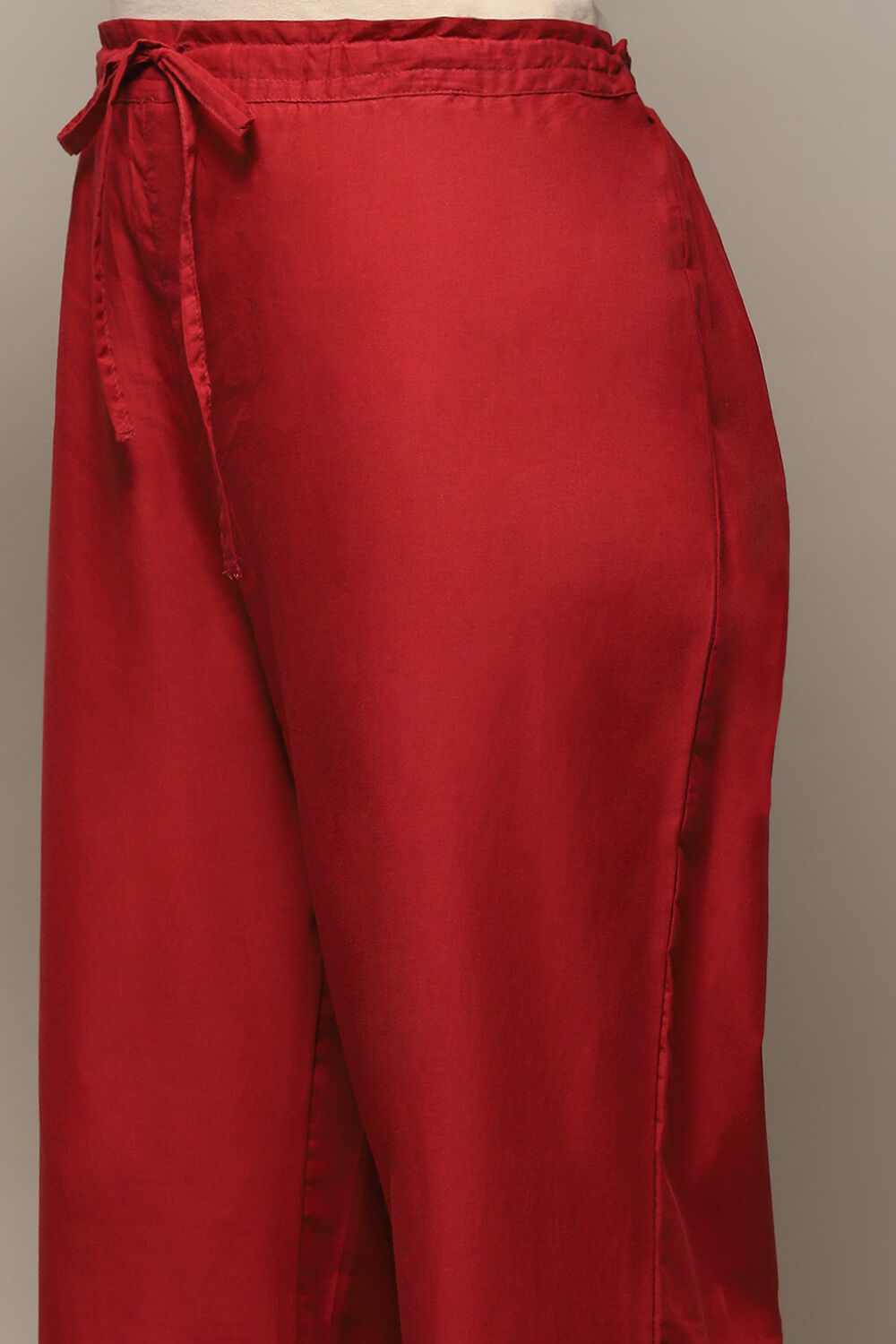 Maroon Cotton Printed Kurta & Palazzo Suit Set image number 3