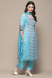 Red Cotton Blend Digital Print Unstitched Suit Set image number 7