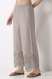 Grey Cotton Straight Palazzos image number 3