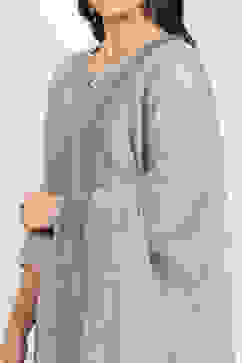 Teal Cotton Unstitched Suit Set image number 2