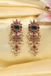 Multicolour Gold Plated Brass Studded Drop Earrings image number 0