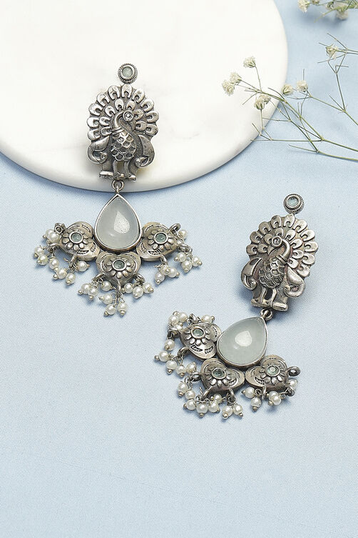 Silver Oxidised Earrings image number 0