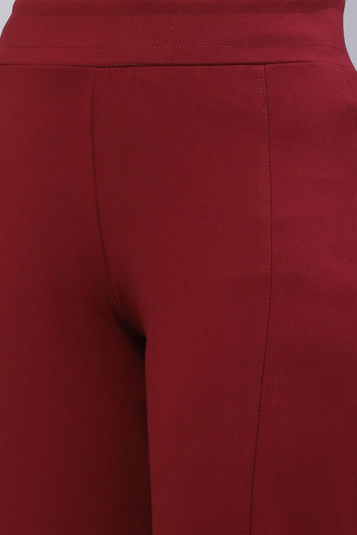 Navy Straight Poly Viscose Leggings image number 1
