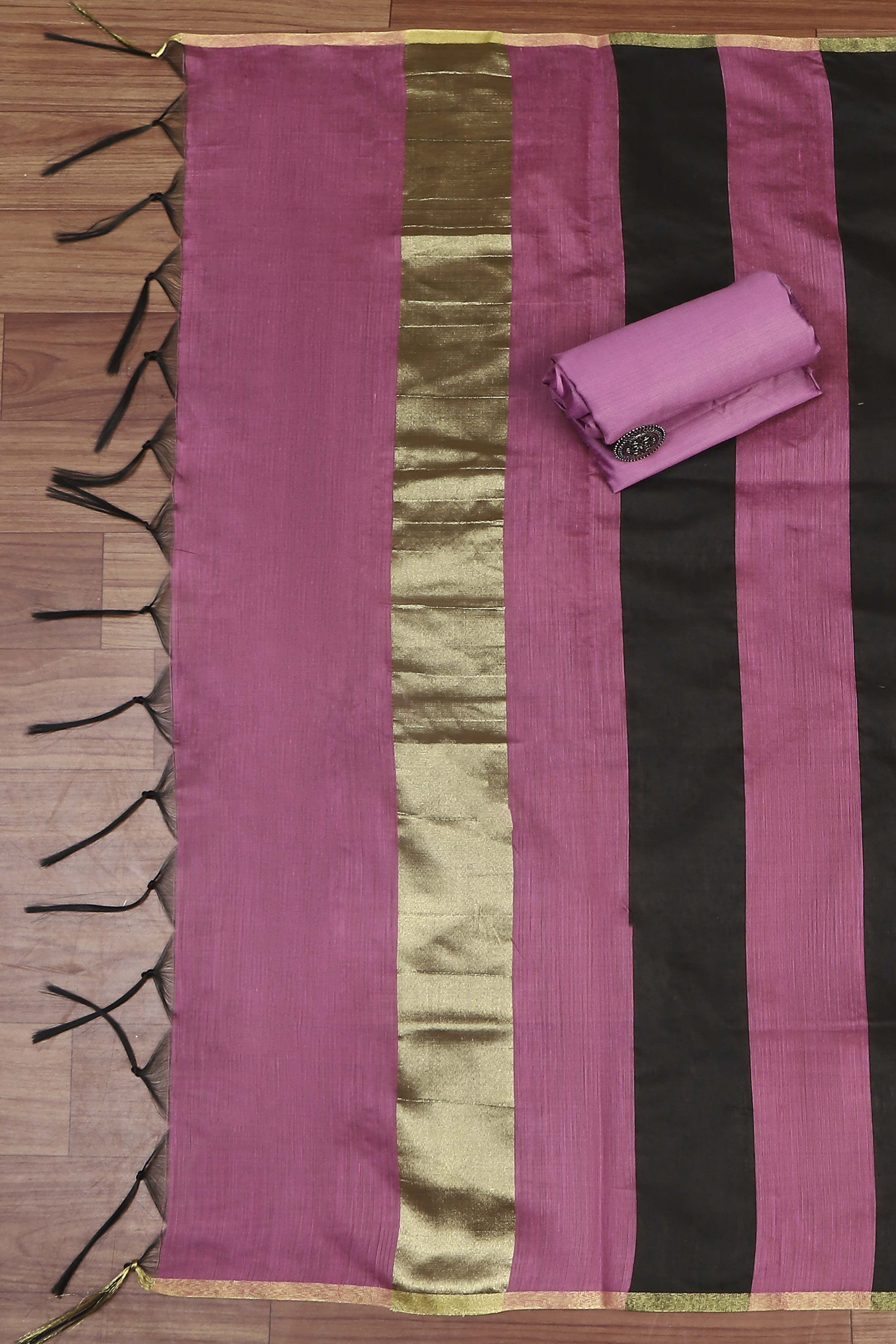 Onion Pink Cotton Unstitched Suit Set image number 3