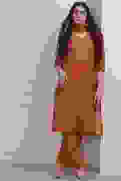 Orange Modal Straight Suit Set image number 7