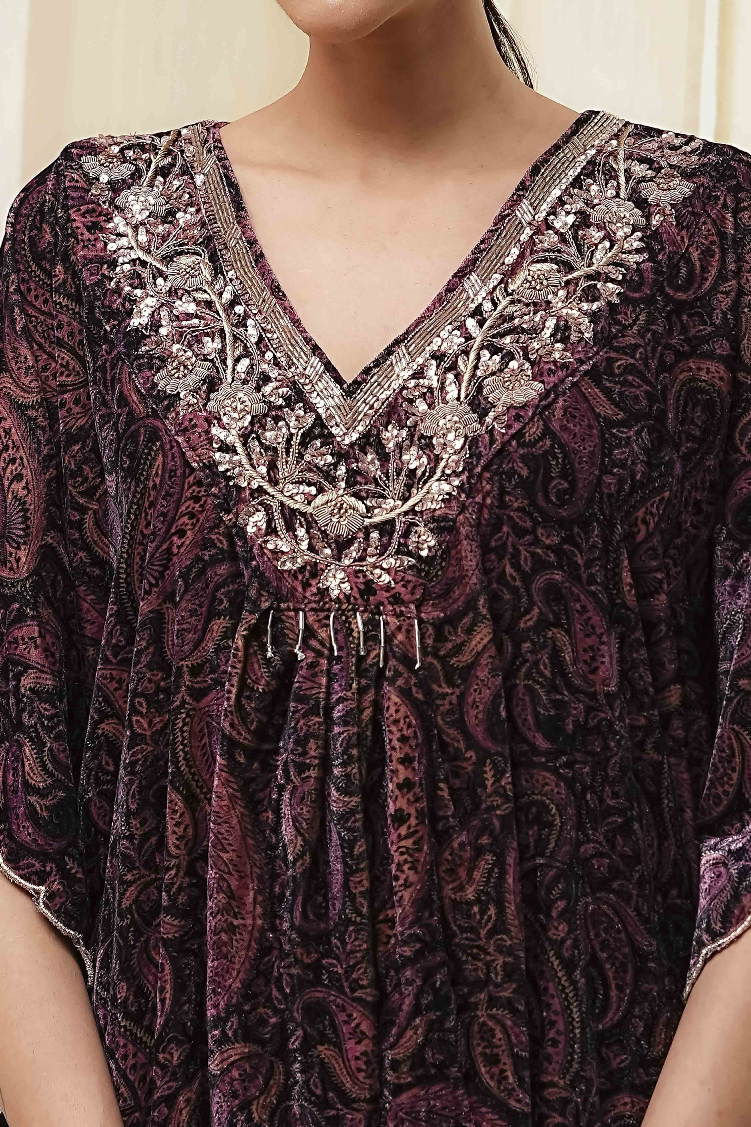 Purple Art Silk A-Line Kurta Palazzo Suit Set image number 1