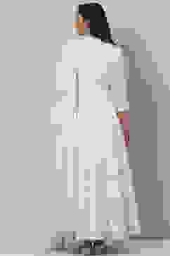 Off White Flared Kurta Skirt Kurta Skirt Suit Set image number 4