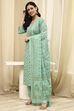 Pink Cotton Screen Print Unstitched Suit Set image number 4