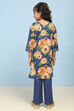 Blue Cotton Straight Printed Suit Set image number 4