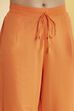 Orange Polyester Straight Printed Suit Set image number 2