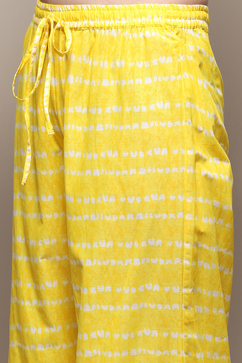 Yellow Cotton Straight Kurta Palazzo Suit Set image number 2