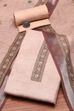 Peach Chanderi  Neck Patti Unstitched Suit Set image number 0