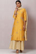 Mustard Cotton Silk Straight Kurta Sharara Suit Set