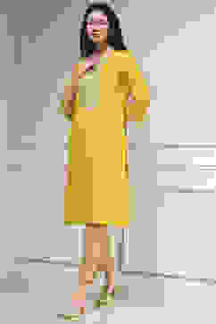 Lime Green Cotton Solid Straight Kurta image number 2