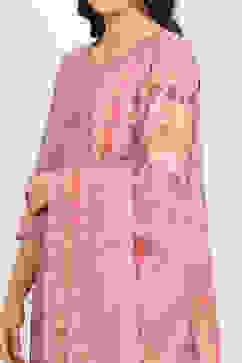 Purple Muslin Unstitched Suit Set image number 2