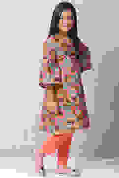 Sage Green Cotton Straight Printed Kurta Set image number 0