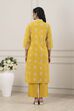 Yellow Cotton Straight Suit Set image number 4