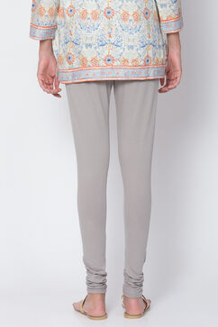 M Grey Cotton Blend Dyed Churidar image number 3