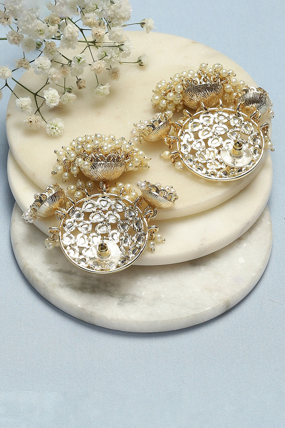 Gold Brass Earrings image number 2