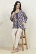 Blue Viscose Rayon Printed Top image number 0