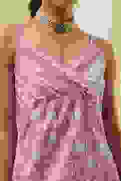 Pink Cotton Floral Strappy Straight Suit Set image number 1